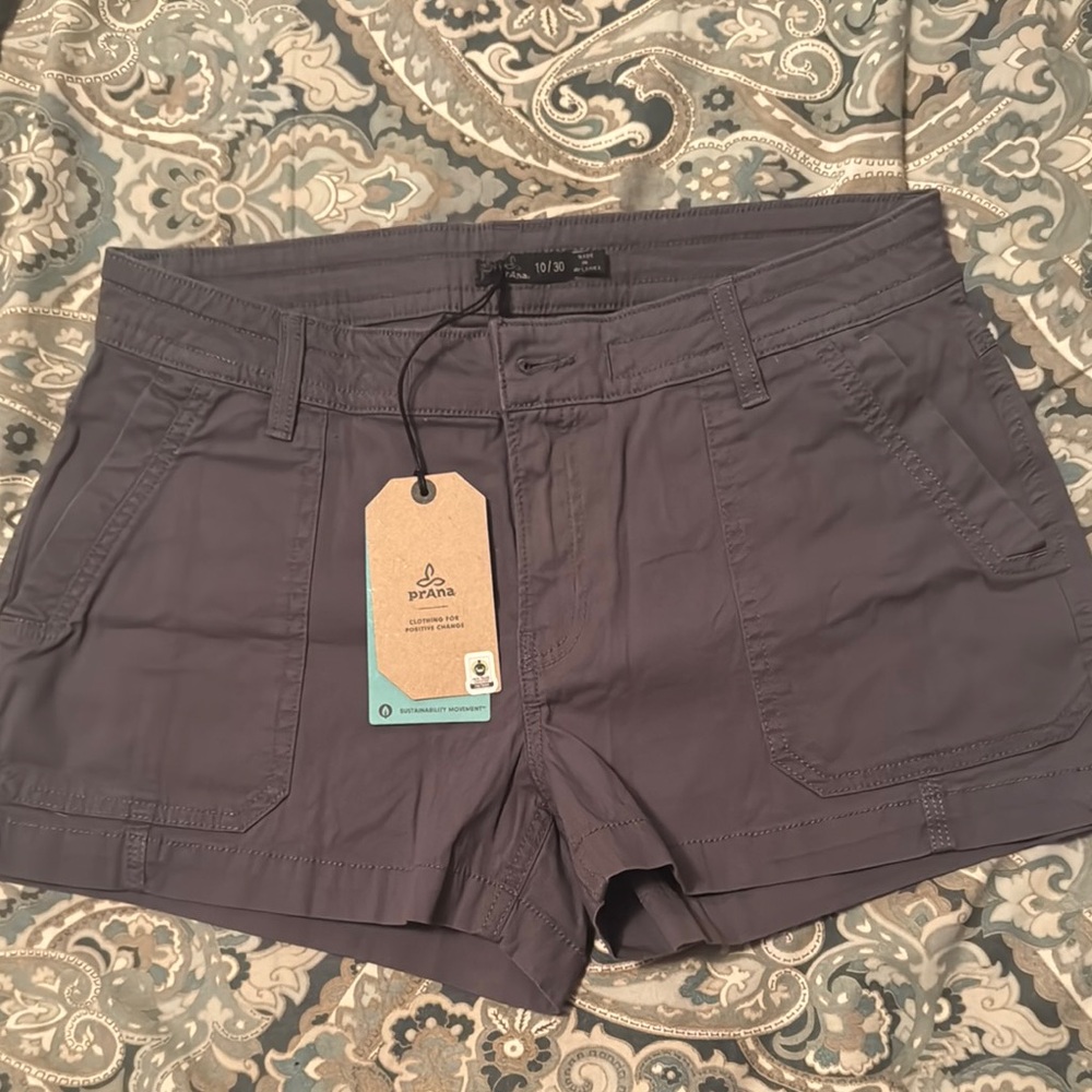 Prana Gray Cargo Shorts Lightweight Summer Style